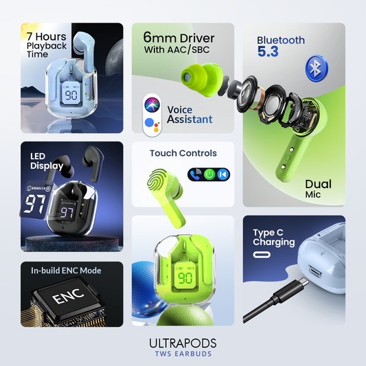 Aertek Ultrapods TWS Earbuds - Black