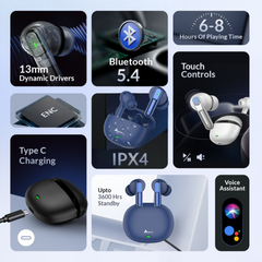 Aertek Airdopes 151 Wireless Earbuds - Blue