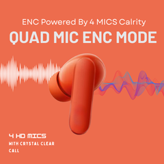 Aertek VelonPro 40H Playtime with ANC TWS Earbuds Orange