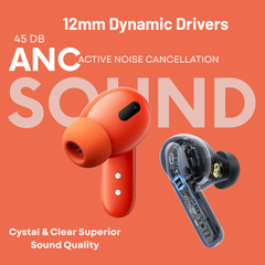 Aertek VelonPro 40H Playtime with ANC TWS Earbuds Orange